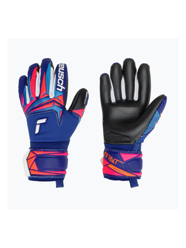 Детски вратарски ръкавици Reusch Attrakt Infinity Evolution NC Junior sharp blue/shocking orange/black