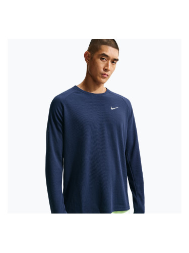 Мъжка блуза с дълъг ръкав за бягане Nike Stride Dri-Fit Waffle Crew midnight navy