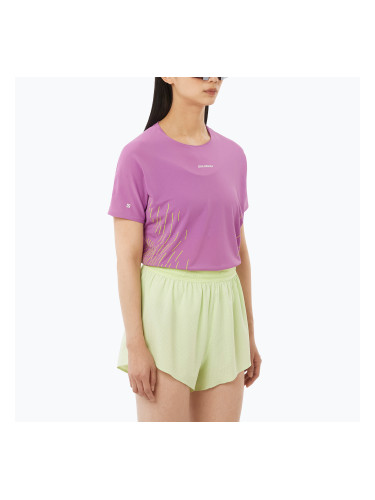 Дамска тениска за бягане Salomon Sense Aero SS Tee GFX iris orchid/acid lime