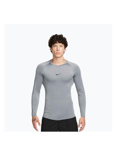 Мъжка блуза с дълъг ръкав за тренировка Nike Pro Dri-Fit Tight Fitness smoke grey/black
