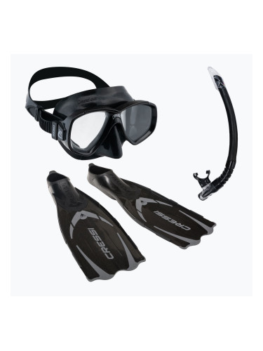 Комплект за гмуркане Cressi Pluma Bag маска + шнорхел + плавници черен CA179535