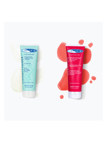 Комплект козметика за коса TRISWIM chlorine removal shampoo + conditioner 250 ml lychee/mango