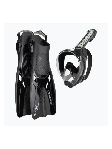 Комплект за гмуркане Cressi Baron + Tonga черен/черен/черен