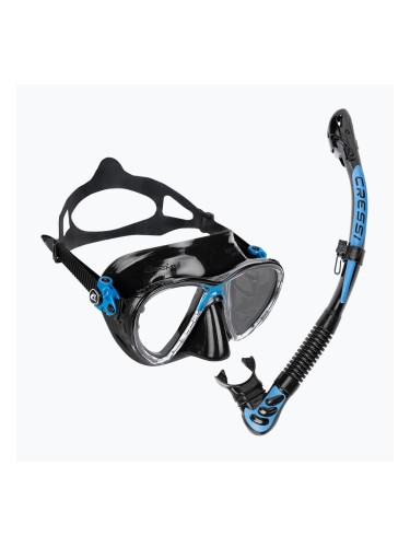 Комплект за гмуркане Cressi Big Eyes Evolution + Alpha Ultra Dry black/blue