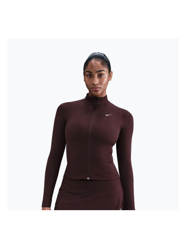Дамски суитшърт за тренировка Nike One Fitted Dri-Fit Full-Zip burgundy crush/white