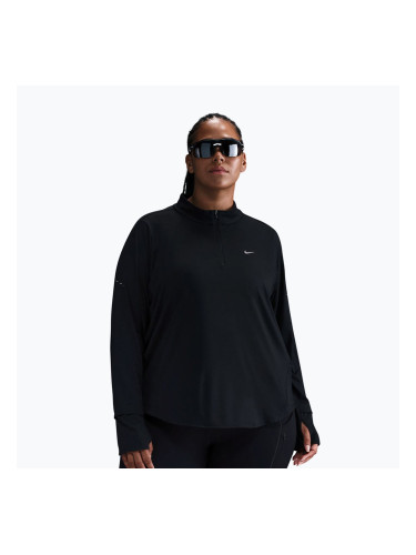 Дамска блуза с дълъг ръкав за бягане Nike Swift Dri-FIT UV 1/4-Zip Plus Size black