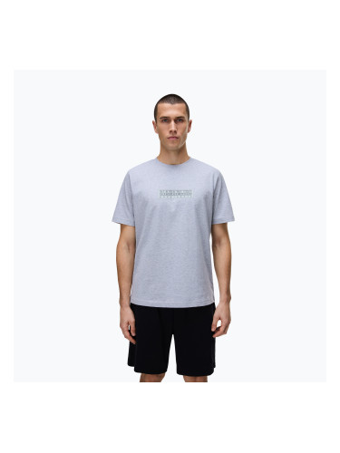 Мъжка тениска Napapijri S-Box Logo light grey melange