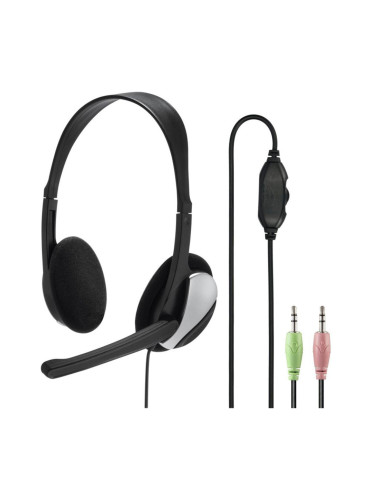 Слушалки Hama HS-P100 2x3.5mm, Черни