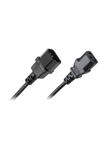 Удължител за захранващ кабел, 3x0.75mm2, 0.5m, черен, KPO2770-0.5