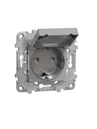 Електрически контакт, 16A, 250VAC, единичен, алуминий, за вграждане, шуко, New Unica, IP44,  NU508230