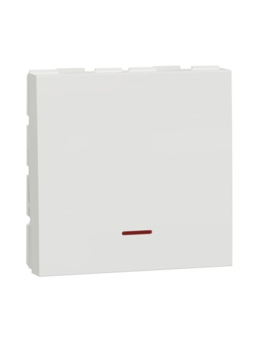 Двуполюсен електрически ключ, 32A, 250VAC, за вграждане, бял, New Unica, LED, NU323218S