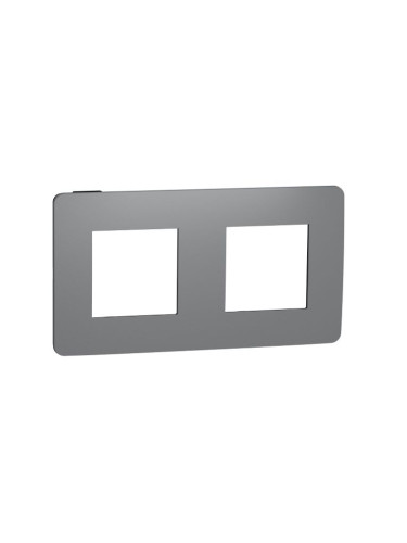 Рамка, две гнезда, цвят тъмно сив/черен, New Unica, Schneider Electric, NU280422