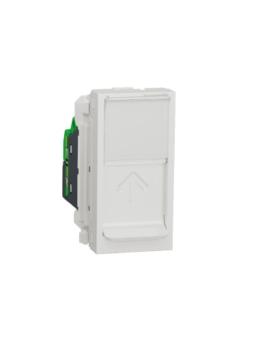 Розетка, 1 гнездо, RJ45, UTP, cat.5e, за вграждане, бял, New Unica, Schneider, NU341018