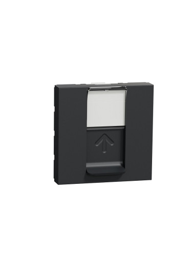 Розетка, 1 гнездо, RJ45, UTP, cat.5e, за вграждане, антрацит, New Unica, Schneider, NU341154