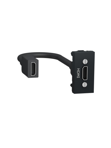Розетка HDMI, единична, за вграждане, антрацит, New Unica, Schneider, NU343054