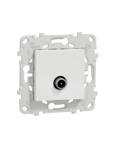 Розетка, TV, за вграждане, бяла, 1.5dB, New Unica, Schneider, NU546218