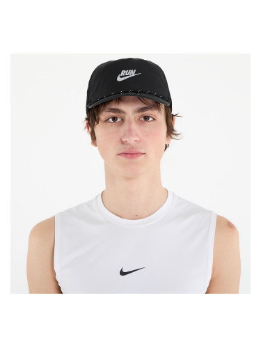 Шапка Nike Pro Dri-FIT Unstructured Swoosh Run Cap Black/ Anthracite/ Reflective Silv M/L