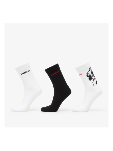 Hugo Boss Qs Angry Dog Socks 3-Pack White 40-46