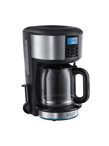 Кафемашина Russell Hobbs 20680-56 Buckingham, 1000 W, 10 чаши, 1.25 l, 24-часов таймер, Противокапкова система, Черен/сребрист