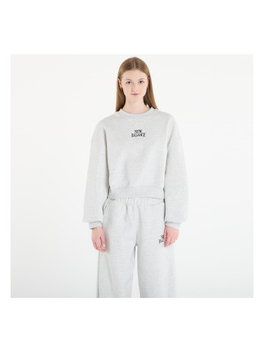 Суитшърт New Balance Linear Heritage Fleece Crew Ash Heather L