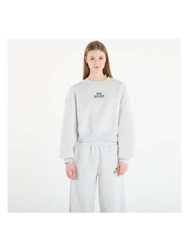 Суитшърт New Balance Linear Heritage Fleece Crew Ash Heather M
