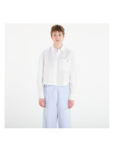 Риза Calvin Klein Jeans Cotton Poplin Cropped Shirt White M
