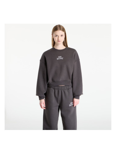 Суитшърт New Balance Linear Heritage Fleece Crew Faded Black M