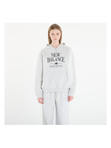 Суитшърт New Balance Linear Heritage Fleece Hoodie Ash Heather M