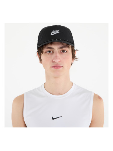 Шапка Nike Pro Dri-FIT Unstructured Swoosh Run Cap Black/ Anthracite/ Reflective Silv L/XL