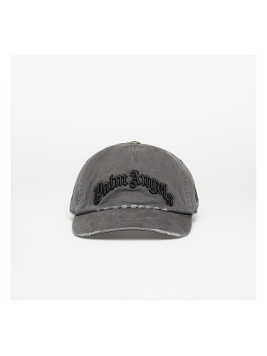 Шапка Palm Angels Curved Logo Distressed Cap Anthracite/ Black Universal