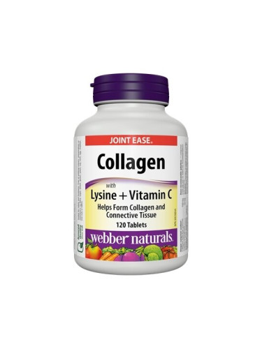 Колаген 500 mg (с Л-Лизин + Витамин С) 120 таблетки | Webber Naturals