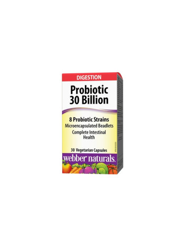 Пробиотик (30 млрд. активни пробиотици, 8 пробиотични щама) 30 V капсули | Webber Naturals