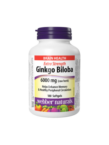 Гинко билоба 120 mg 180 софтгел капсули | Webber Naturals
