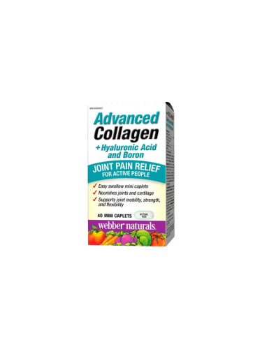 Advanced Collagen + Hyaluronic Acid and Boron 40 мини каплети | Webber Naturals