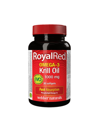 Крил масло Омега-3 RoyalRed® 1000 mg 30 софтгел капсули | Webber Naturals