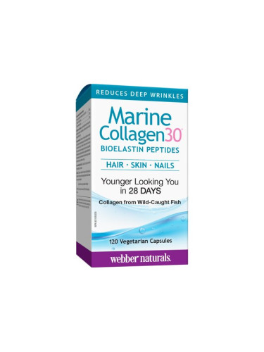 Collagen30® Мoрски колаген (с био еластинови пептиди) 120 V капсули | Webber Naturals