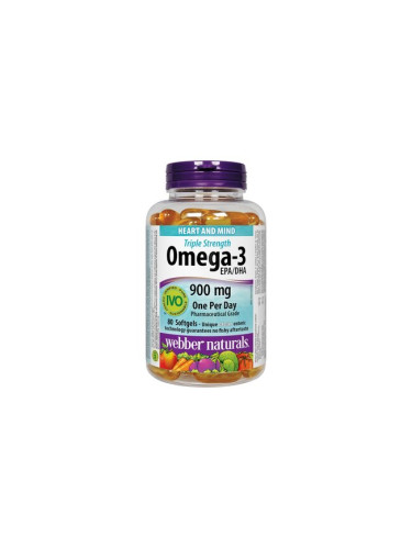 Омега-3 Triple Strength (тройна концентрация) 1425 mg 80 софтгел капсули | Webber Naturals