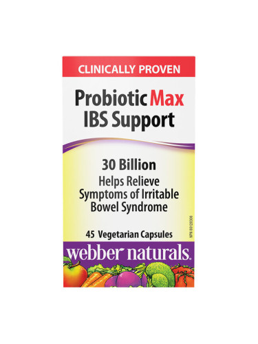 Пробиотик Max IBS Support 30 млрд. активни пробиотици 45 капсули | Webber Naturals