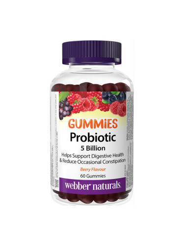 Пробиотик 5 млрд. активни пробиотици 60 желирани таблетки, с вкус на горски плодове | Webber Natural