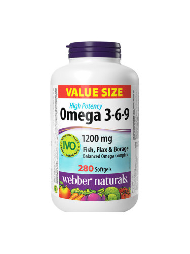 Омега 3-6-9 1200 mg 280 софтгел капсули | Webber Naturals