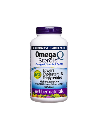 Omega Q Sterols™ (Oмега-3, растителни стероли и коензим Q10) 200 софтгел капсули | Webber Naturals