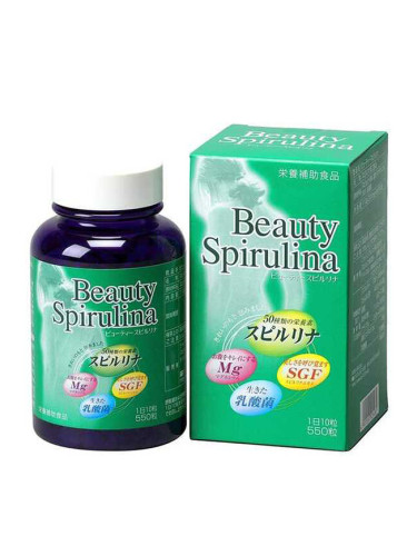 Beauty Spirulina (спирулина, млечно-кисели бактерии + магнезий) 550 таблетки | Japan Algae