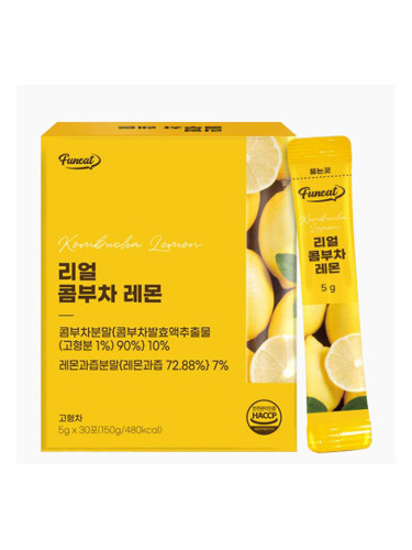 Комбуча (разтворима напитка с вкус на лимон) , 30 сашета х 5 g | Fun Real White