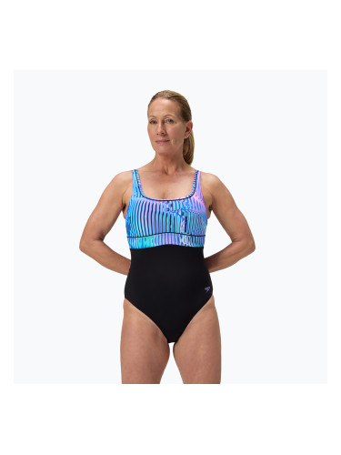 Дамски цял бански костюм Speedo Shaping Contour Eclipse Printed indigo glow