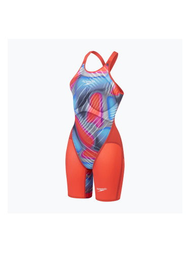 Дамски цял бански костюм Speedo Fastskin LZR Pure Valor 2.0 Openback Kneeskin flame red/picton blue