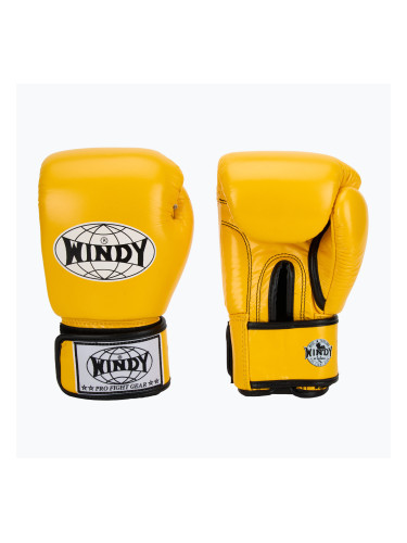 WINDY Класически жълти боксови ръкавици от естествена кожа
