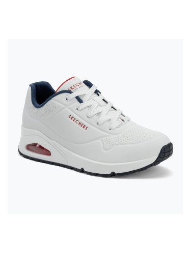Дамски обувки SKECHERS Uno Stand On Air white durabuck/navy/red trim/mesh