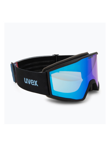 Скиорска маска UVEX Blast CV black matt/mirror blue