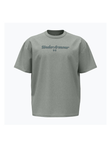 Мъжка тениска за тренировка Under Armour Heavyweight WM titanium/rack green