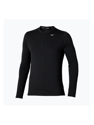 Мъжки тичащи блузи с дълъг ръкав Mizuno Core Impulse Half Zip Tee black